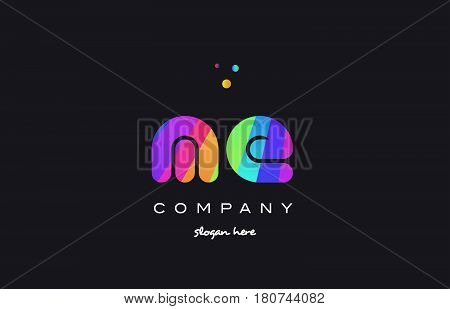 Me M E  Colored Rainbow Creative Colors Alphabet Letter Logo Icon