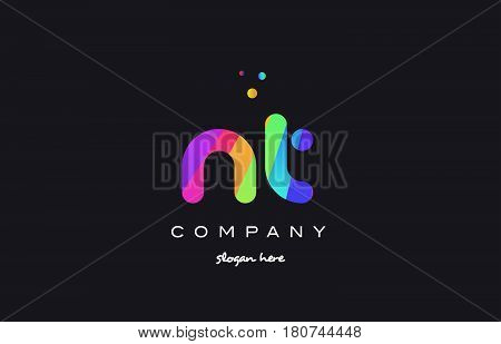 Nt N T  Colored Rainbow Creative Colors Alphabet Letter Logo Icon