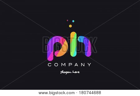 Ph P H  Colored Rainbow Creative Colors Alphabet Letter Logo Icon