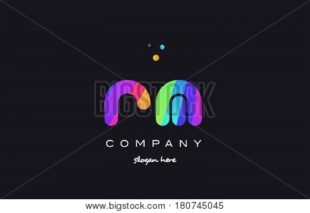 Rm R M  Colored Rainbow Creative Colors Alphabet Letter Logo Icon