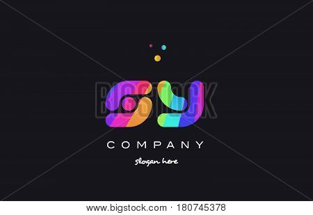Sy S Y  Colored Rainbow Creative Colors Alphabet Letter Logo Icon