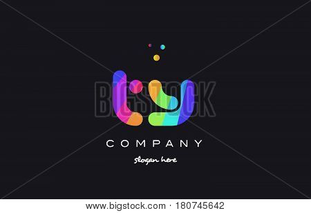 Ty T Y  Colored Rainbow Creative Colors Alphabet Letter Logo Icon