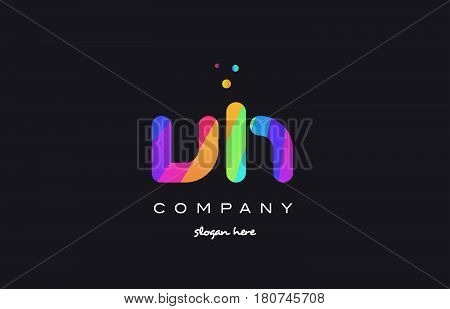 Vh V H  Colored Rainbow Creative Colors Alphabet Letter Logo Icon