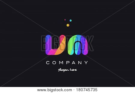 Vm V M  Colored Rainbow Creative Colors Alphabet Letter Logo Icon