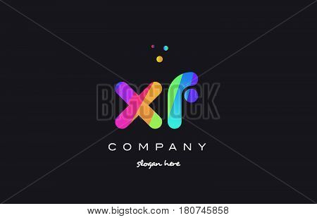 Xf X F  Colored Rainbow Creative Colors Alphabet Letter Logo Icon