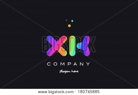 Xk X K  Colored Rainbow Creative Colors Alphabet Letter Logo Icon
