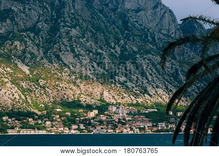 City Dobrota in the Bay of Kotor, Montenegro.