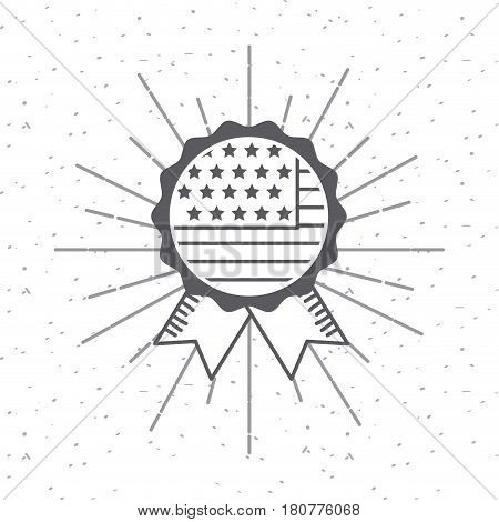 seal stamp with usa flag icon over white background. usa indepence day design. vector illustration
