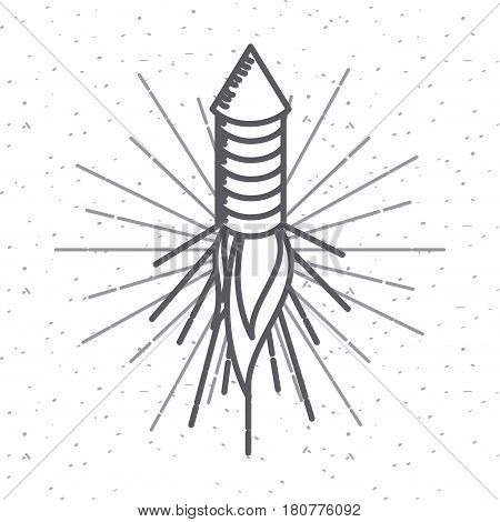 rocket firework icon over white background. usa indepence day design. vector illustration