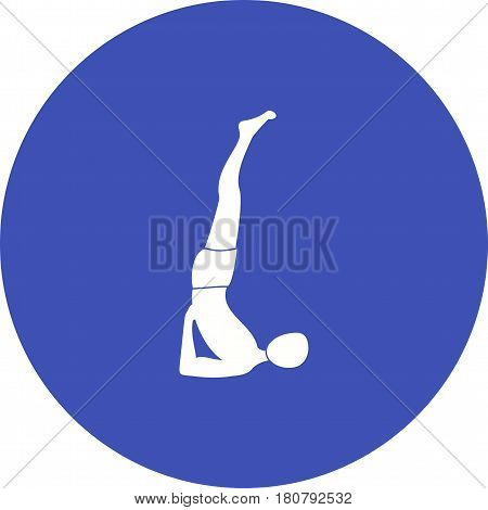 Pose, yoga, shoulderstand icon vector image. Can also be used for yoga poses. Suitable for mobile apps, web apps and print media.