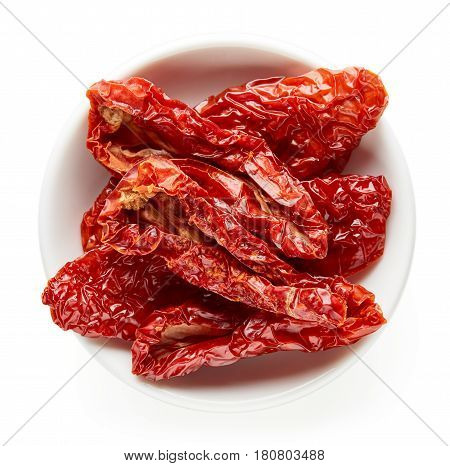 Bowl Of Sun Dried Tomatoes From Above
