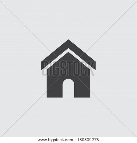 House icon in a flat design in black color. Vector illustration eps10