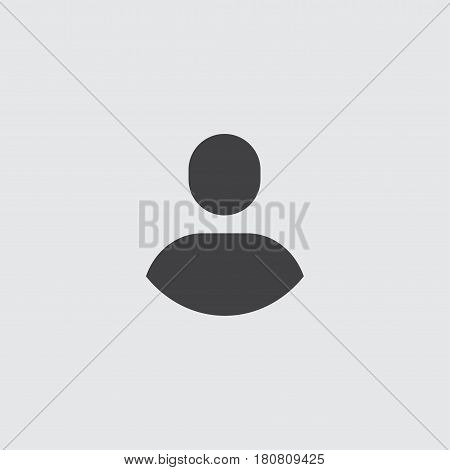 User icon in a flat design in black color. Vector illustration eps10
