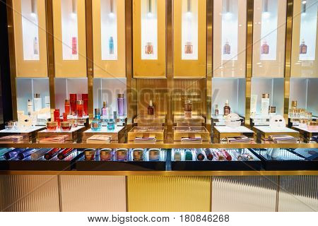 HONG KONG - CIRCA NOVEMBER, 2016: Estee Lauder store at the Elements shopping mall in Hong Kong