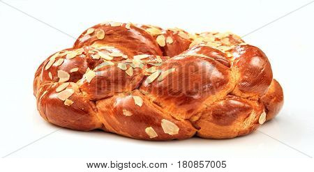 Easter bread isolated on a white background