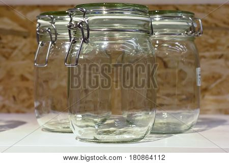 A glass jar with a lid Rostov-on-Don Russia March 18 2017. Photo taken at the mall
