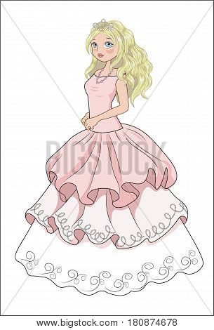 the beautiful girl in a ball evening dress the bride the princess