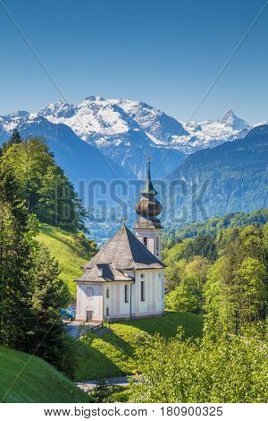 Church Of Maria Gern In Springtime, Berchtesgadener Land, Bavaria, Germany