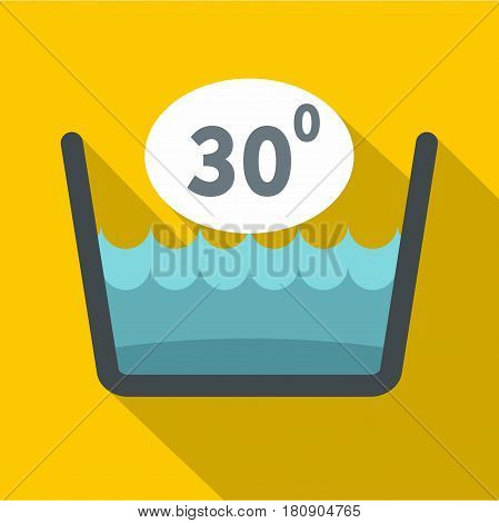 Delicate gentle thirty degrees washing laundry symbol icon. Flat illustration of delicate gentle thirty degrees washing laundry symbol vector icon for web