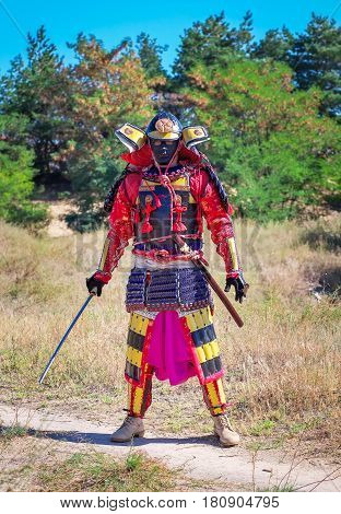 Men in samurai armour with sword. Original Character
