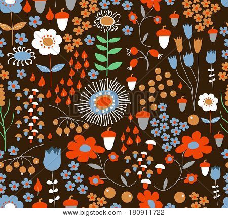 Seamless flower background vector illustration fabric pattern