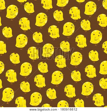 Cute little chickens. Happy Easter. Easter day. Seamless pattern. Vector illustration. For print. For cards. For Web.