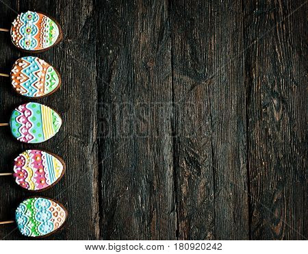 Gingerbread Cookie In The Form Of Color Eggs