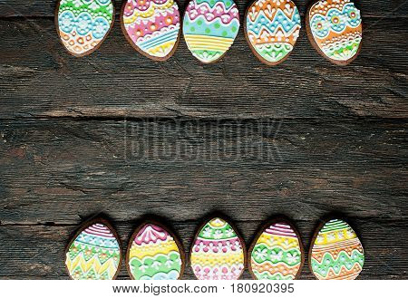 Gingerbread Cookie In The Form Of Color Eggs