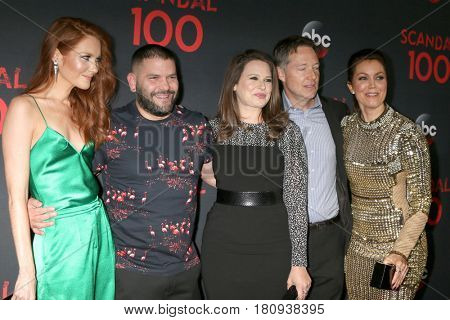 LOS ANGELES - APR 8:  Darby Stanchfield, Guillermo Diaz, Katie Lowes, George Newbern at the 