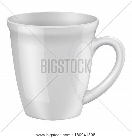 Empty white cup i mockup. Realistic illustration of empty white cup i vector mockup for web