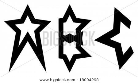 abstrakt bokstaven a, b, c