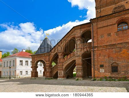 Cathedral on the historic street in Moscow Russia - Krutitskoe Compound