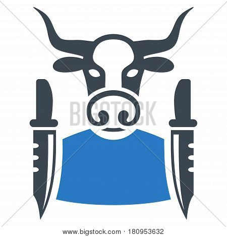 Cow Butcher flat vector icon. An isolated illustration on a white background.