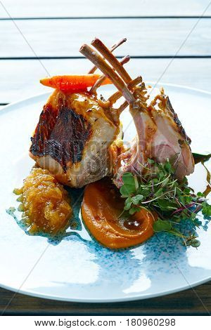 Lamb ribs with sweet potato parmentier recipe cuisine