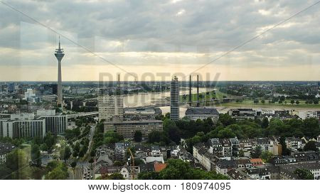 Bridge Over The Rhine River In Dusseldorf