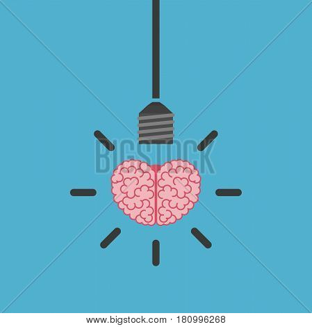 Brain, Lightbulb On Blue