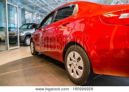 Showroom Of Dealership Chevrolet And Car In It In Kirov City In 2016