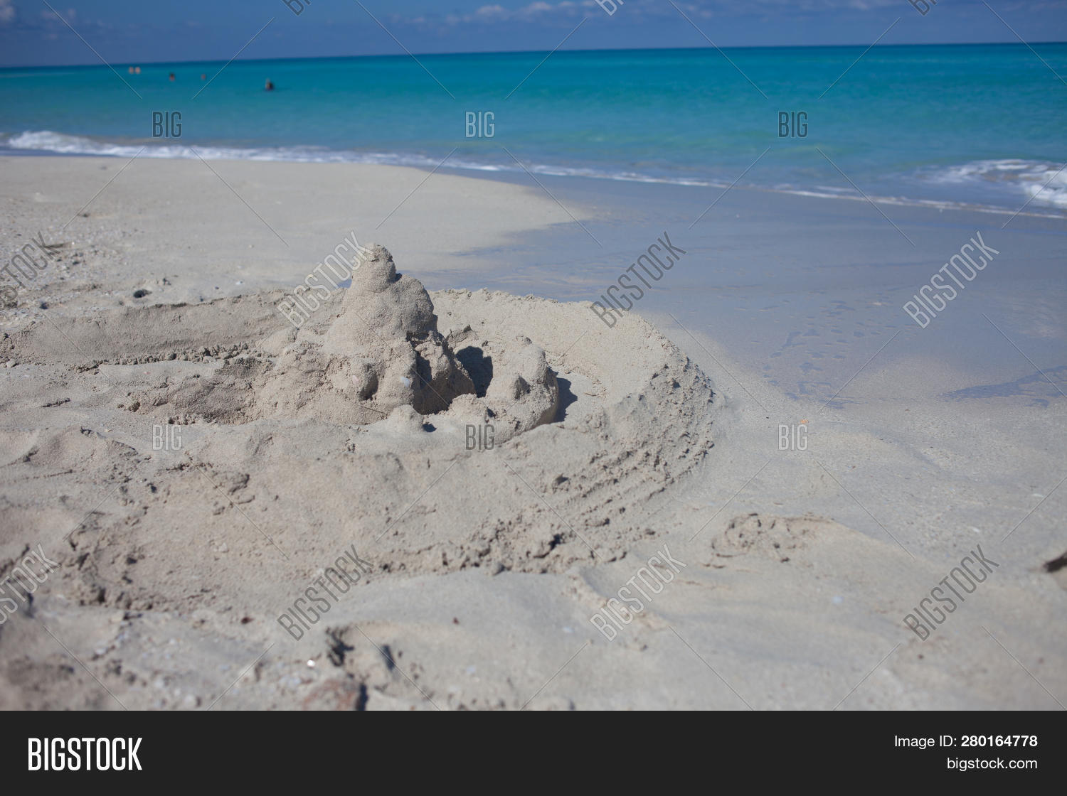 Sand Castle On Beach Image Photo Free Trial Stock Sand Castle On Beach Image Photo