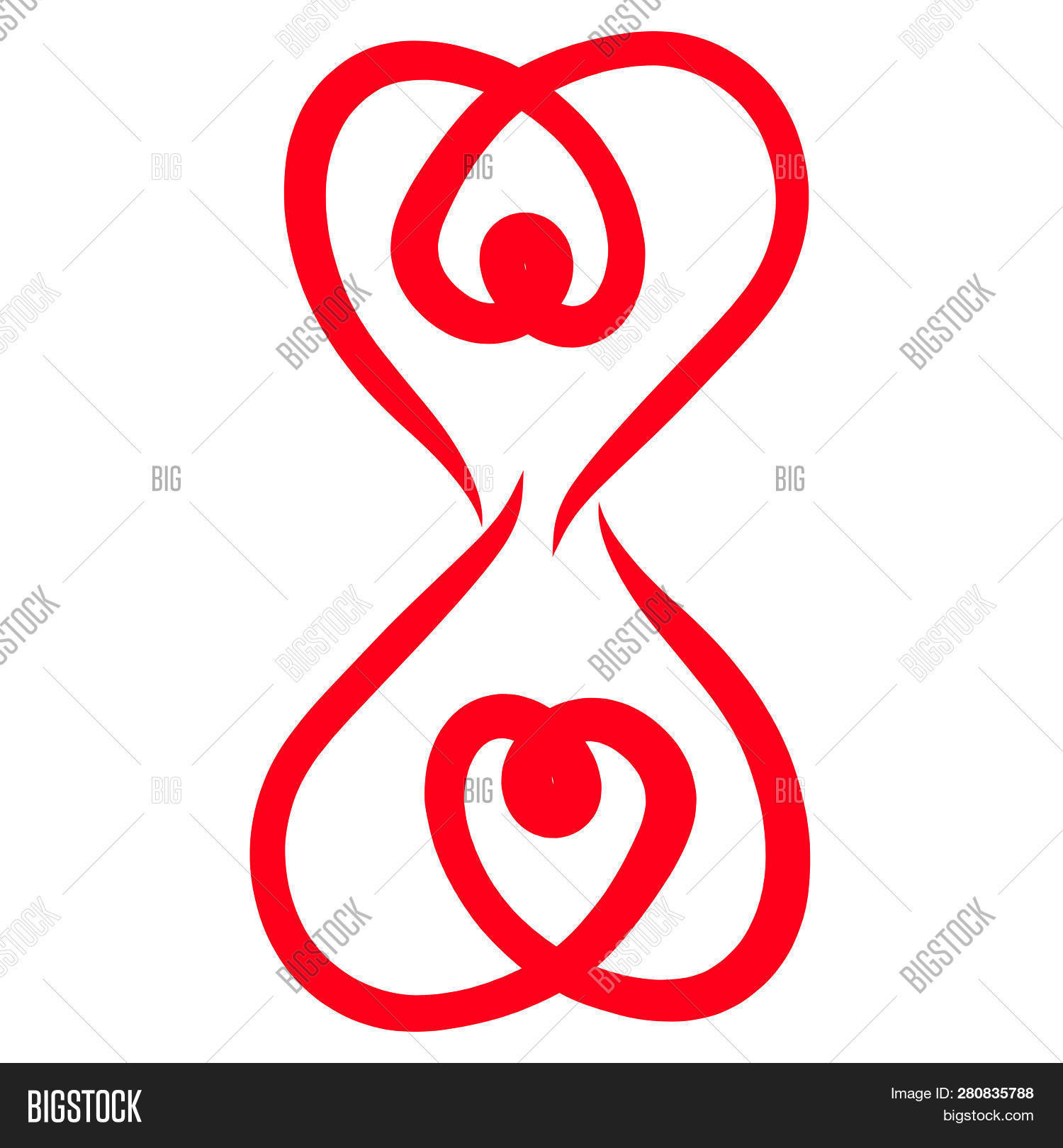 Two Inseparable Hearts Romantic Figure Eight Red Pattern Two Inseparable Hearts Romantic Figure Eight Red Pattern