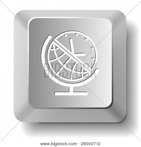 Globe et horloge. Clé de vecteur de l'ordinateur.