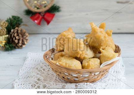 Pettole Is A Traditional Christmas South Italian Food Cooked From Dough And Fried In Olive Oil, Made