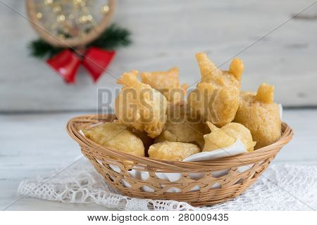 Pettole Is A Traditional Christmas South Italian Food Cooked From Dough And Fried In Olive Oil, Made