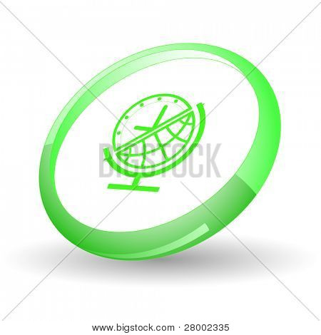 Globe et horloge. Vector icon.