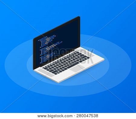 Modern Flat Design Isometric Concept Of Programming Skills For Website And Mobile Website. Landing P