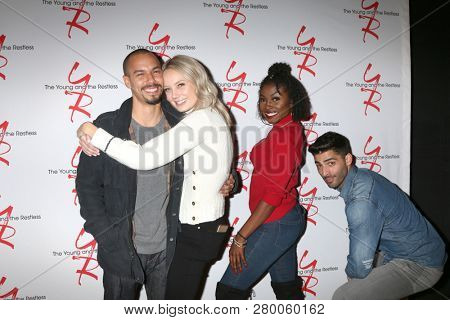 LOS ANGELES - JAN 17:  Bryton James, Melissa Ordway, Loren Lott, Jason Canela at the Young and the Restless Celebrates 30 Years at #1 at the CBS Television CIty on January 17, 2019 in Los Angeles, CA