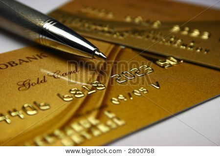 Caneta com cartão Gold