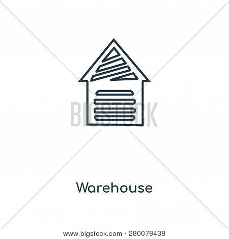 Warehouse Icon In Trendy Design Style. Warehouse Icon Isolated On White Background. Warehouse Vector