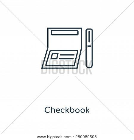 Checkbook Icon In Trendy Design Style. Checkbook Icon Isolated On White Background. Checkbook Vector