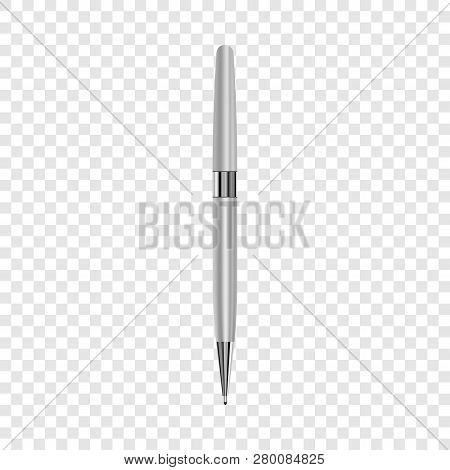 Luxury Metallic Pen Mockup. Realistic Illustration Of Luxury Metallic Pen Mockup For Web