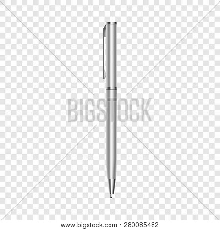 Metal Pen Mockup. Realistic Illustration Of Metal Pen Mockup For Web